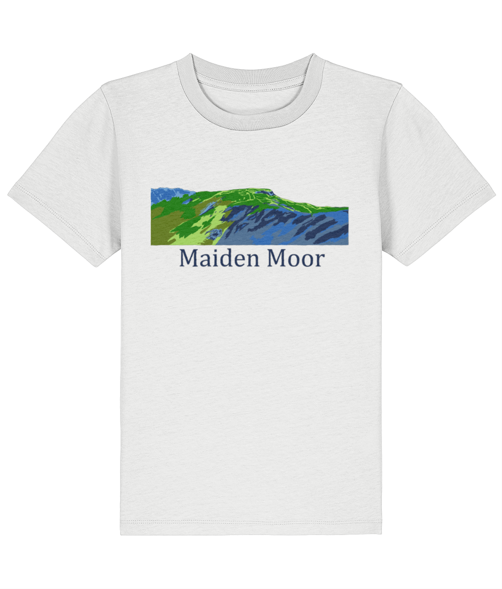 Lake District Kid's T-Shirt Maiden Moor, Front, White