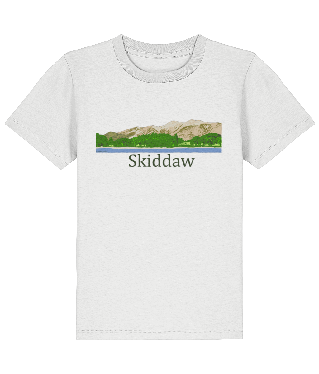 Lake District Kid's T-Shirt Skiddaw, Front, White
