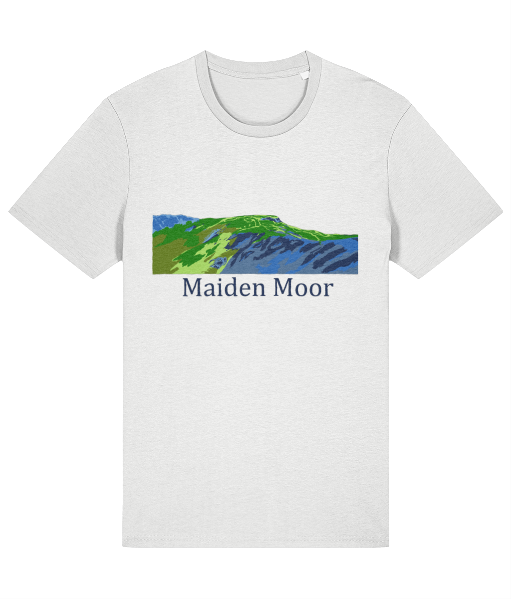 Lake District Men's T-Shirt Maiden Moor, Front, White