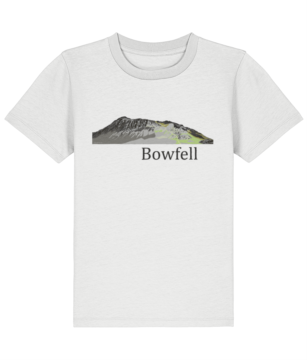 Lake District Kids's T-Shirt Bowfell, Front, White