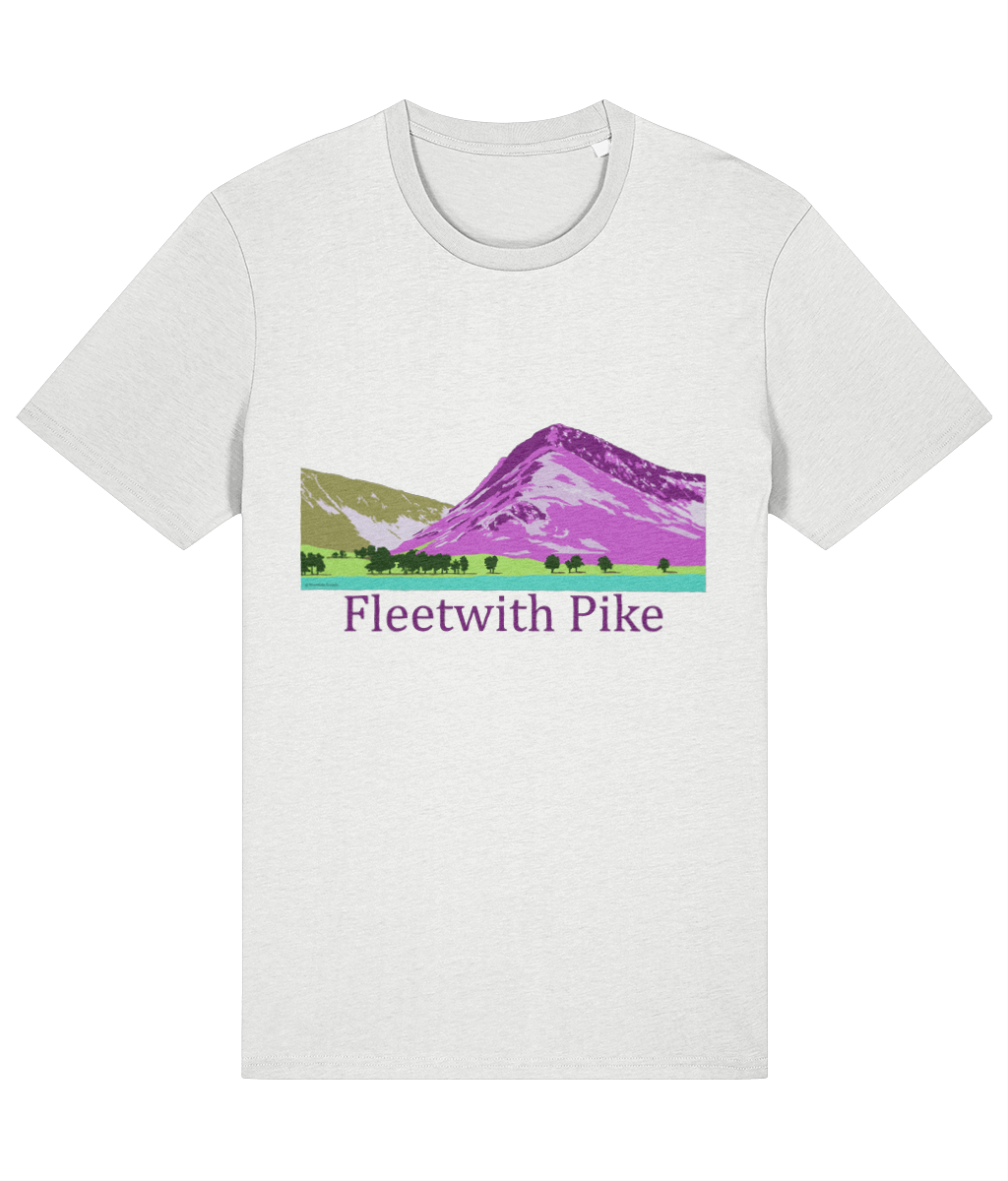 Lake District, Men's T-Shirt Fleetwith Pike, Front, White
