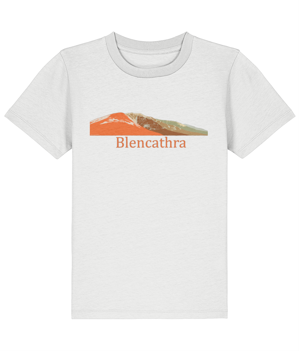 Lake District Kid's T-Shirt Blencathra, Front, White