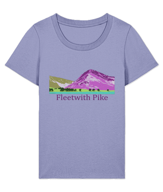 Lake District, Women's T-Shirt Fleetwith Pike, Front, Violet