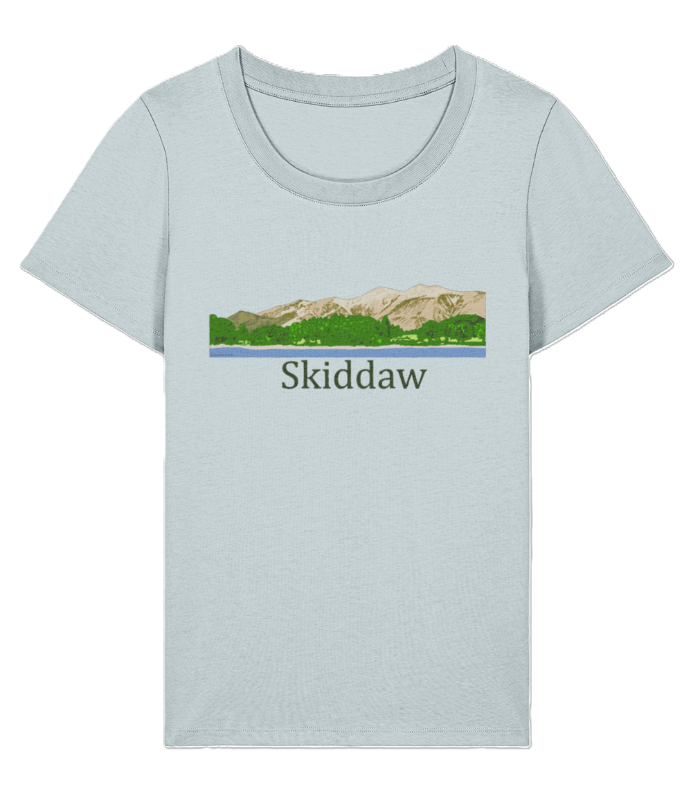 Lake District Women's T-Shirt Skiddaw, Front, Blue Ice