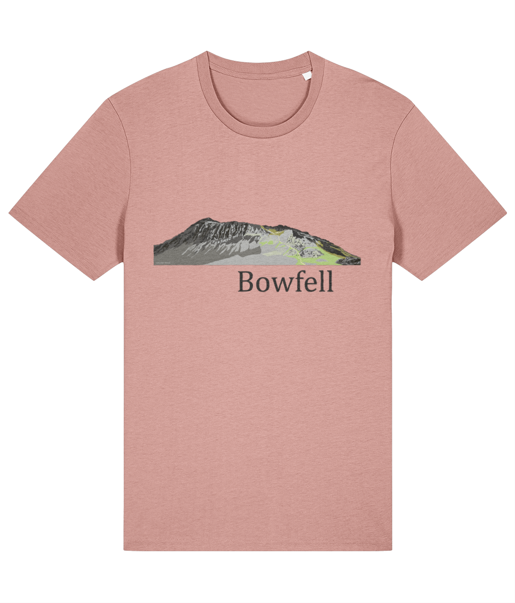 Lake District Men's T-Shirt Bowfell, Front, Canyon Pink
