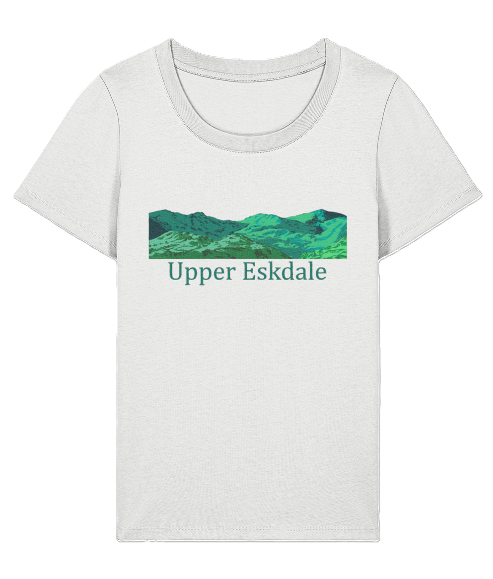 Lake District Women's T-Shirt Upper Eskdale, Front, White