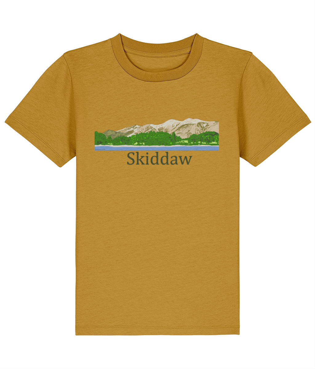 Lake District Kid's T-Shirt Skiddaw, Front, Ochre