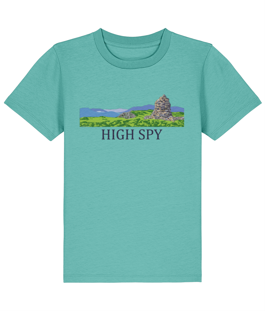 Lake District Kid's T-Shirt High Spy, Front, Pool Blue
