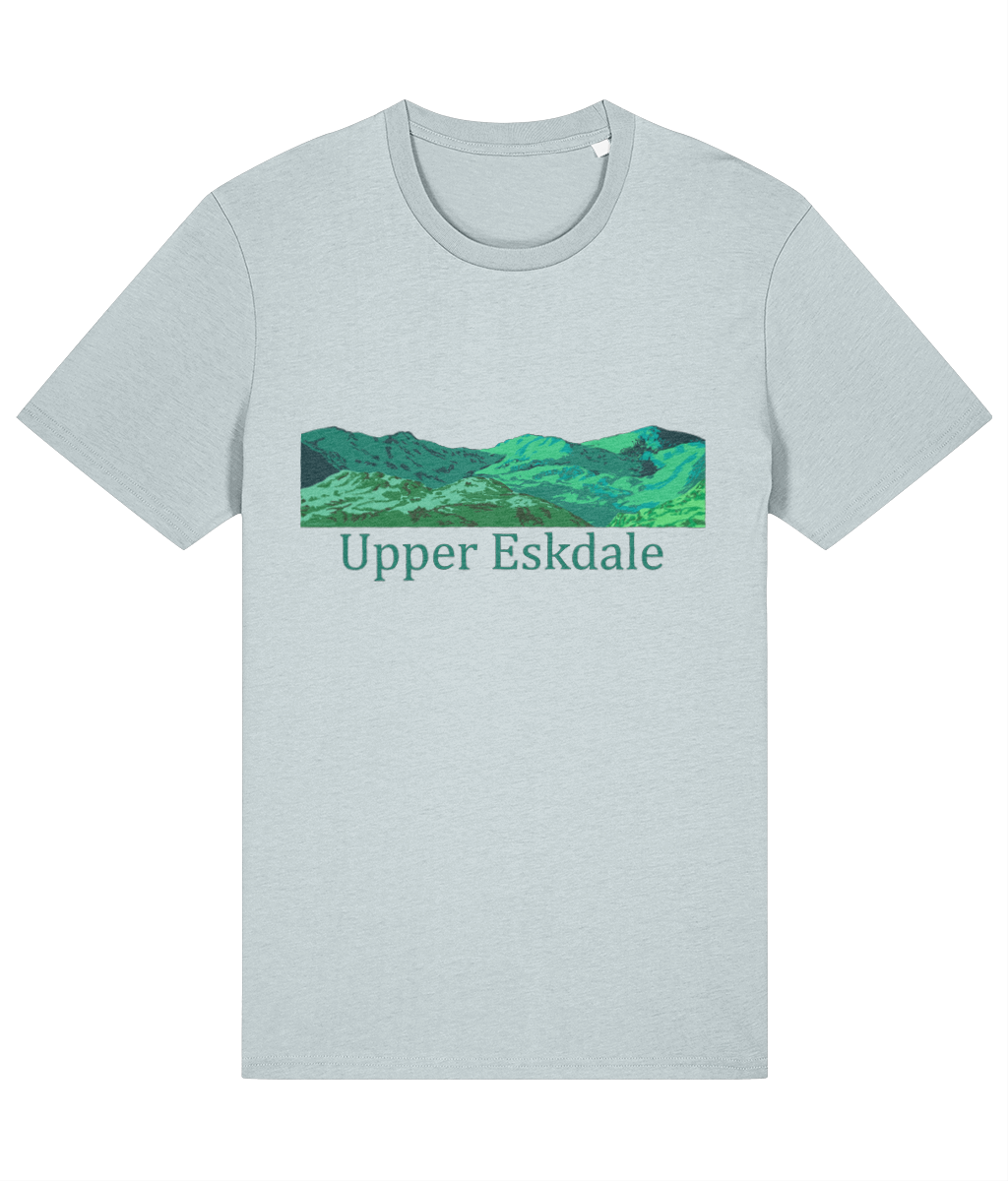 Lake District Men's T-Shirt Upper Eskdale, Front, Blue Ice