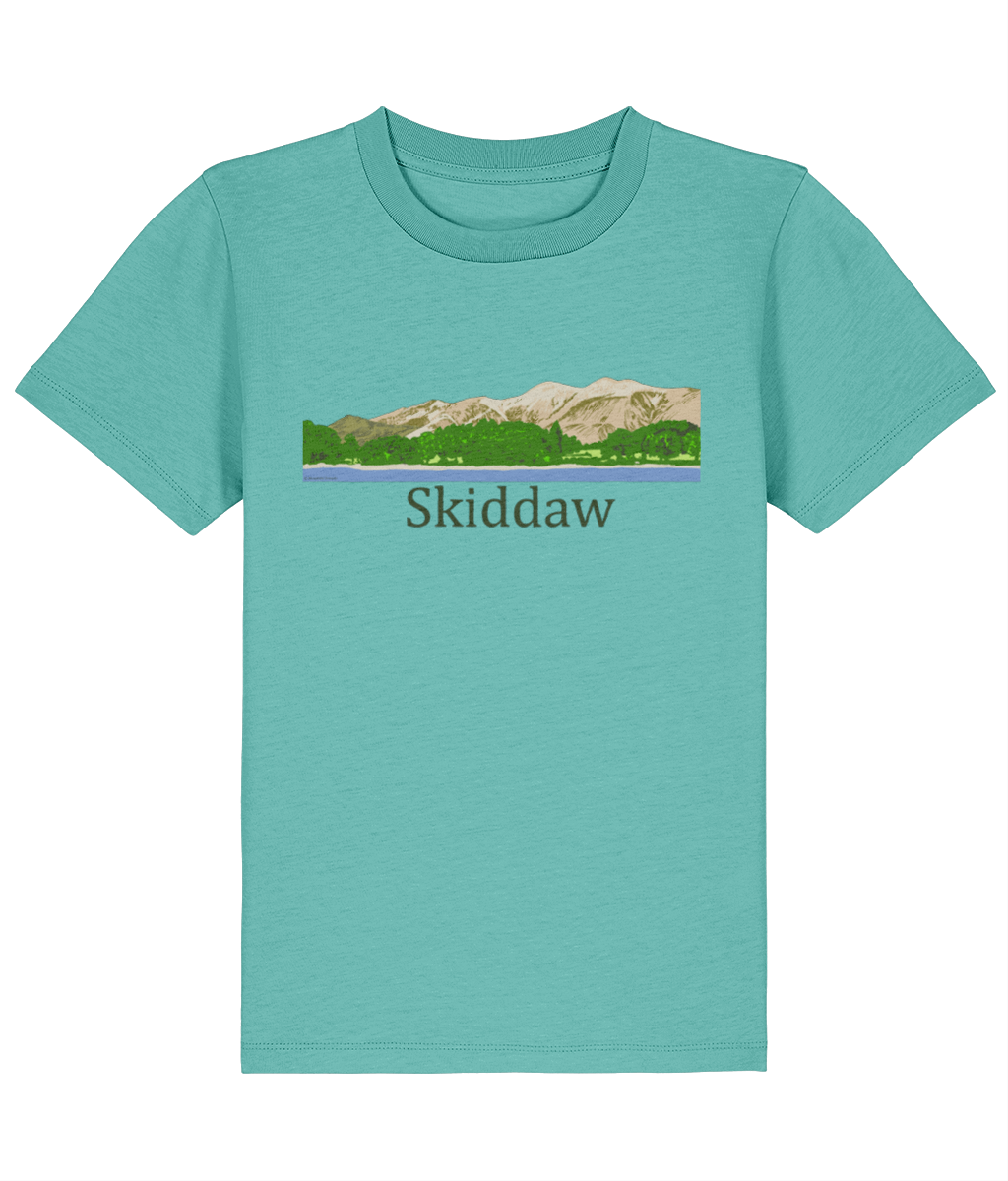 Lake District Kid's T-Shirt Skiddaw, Front, Pool Blue