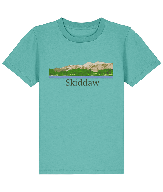 Lake District Kid's T-Shirt Skiddaw, Front, Pool Blue