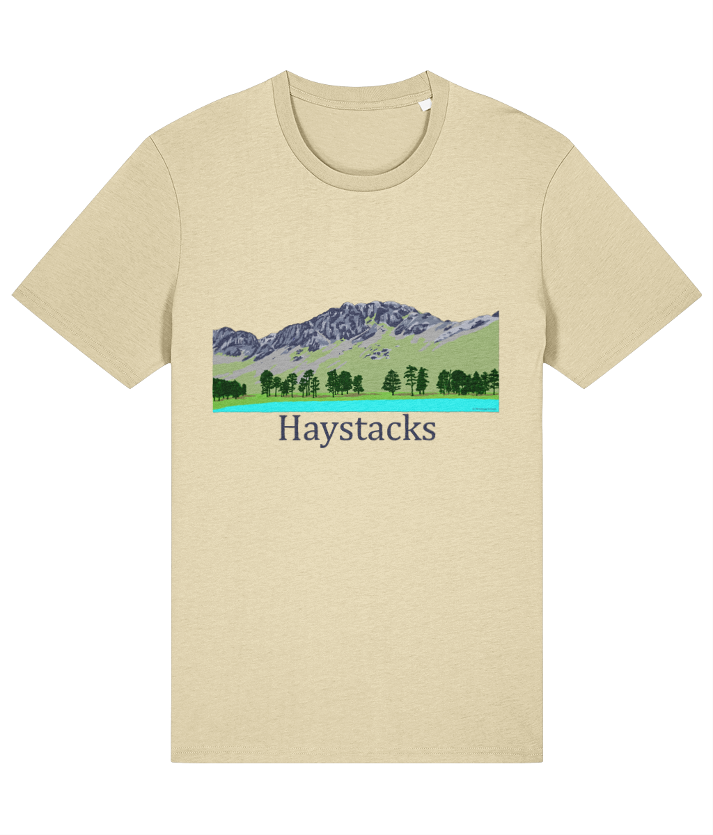 Lake District Men's T-Shirt Haystacks, Front, Butter