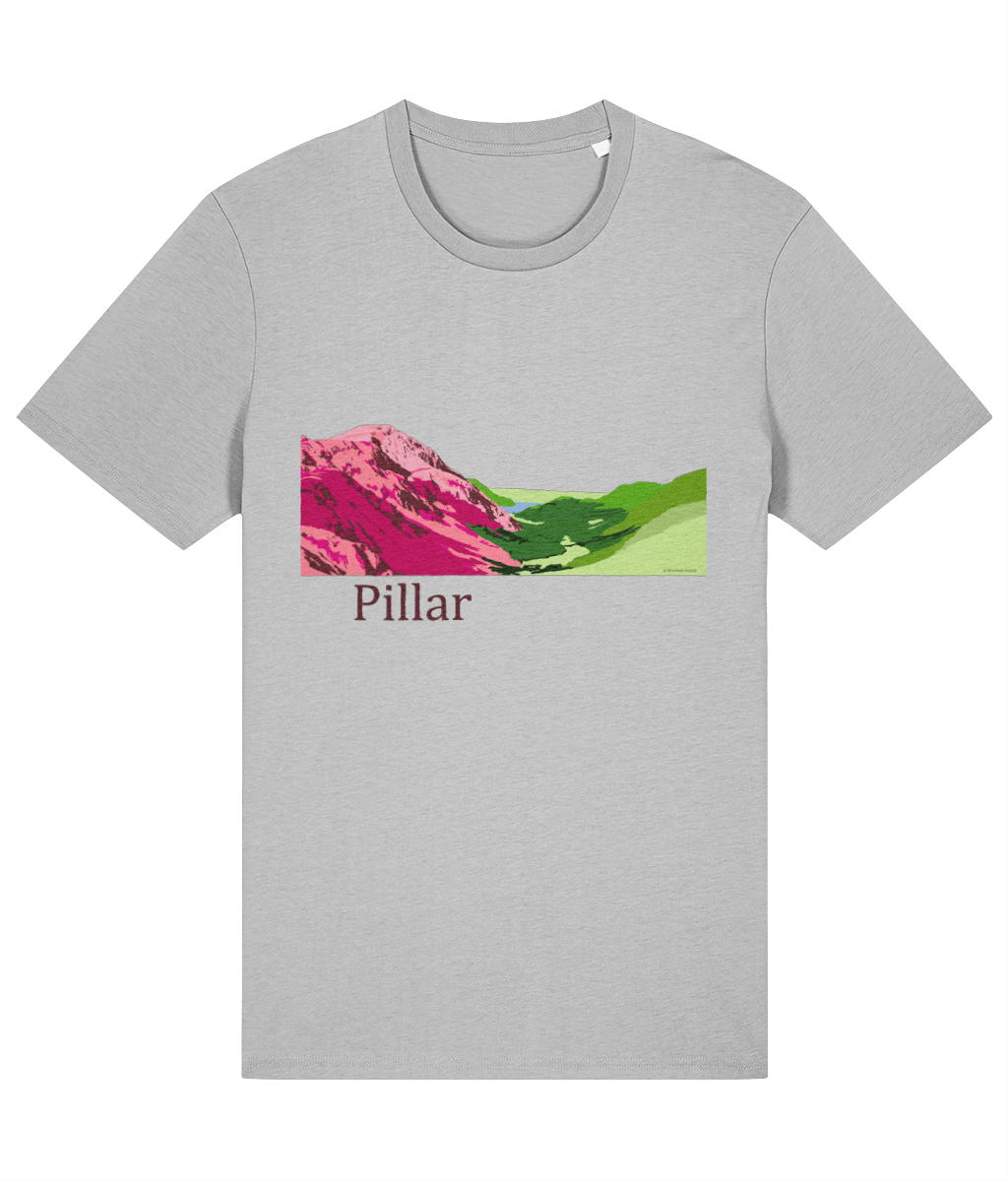 Lake District, Men's T-Shirt Pillar, Front, Heather Grey