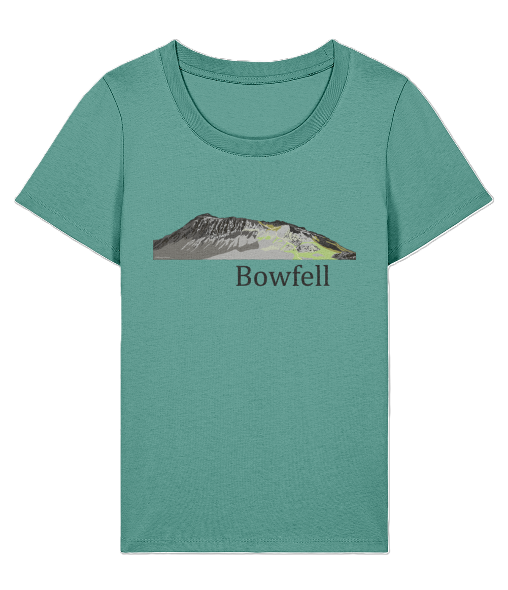 Lake District Women's T-Shirt Bowfell, Front, Green Bay