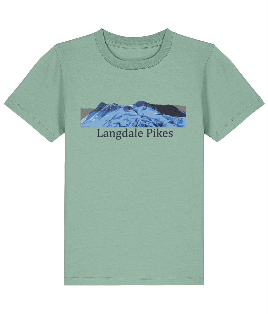 Lake District Kid's T-Shirt Langdale Pikes, Front, Aloe
