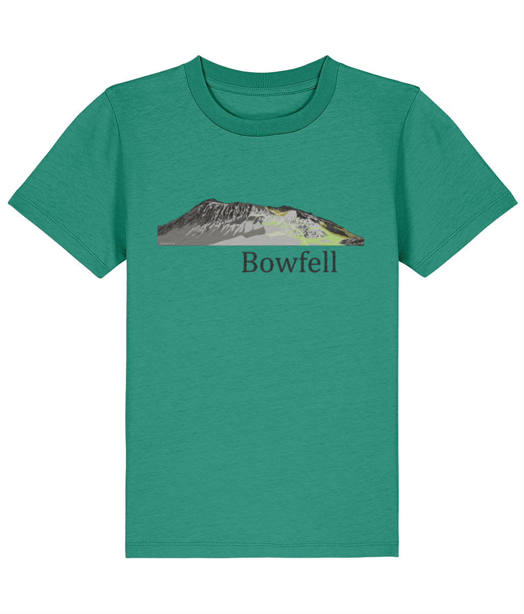 Lake District Kids's T-Shirt Bowfell, Front, Go Green