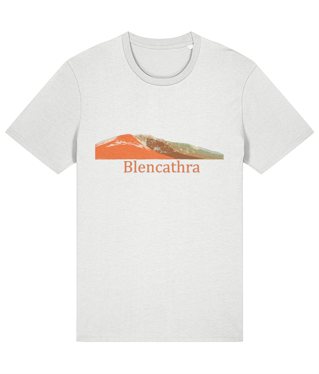 Lake District Men's T-Shirt Blencathra, Front, White
