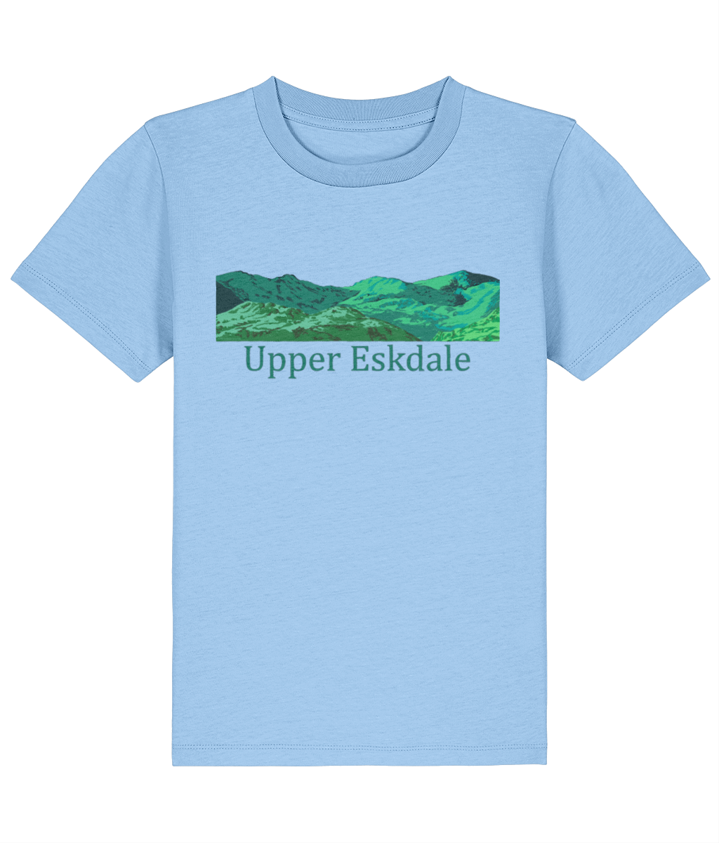 Lake District Kid's T-Shirt Upper Eskdale, Front, Blue Soul