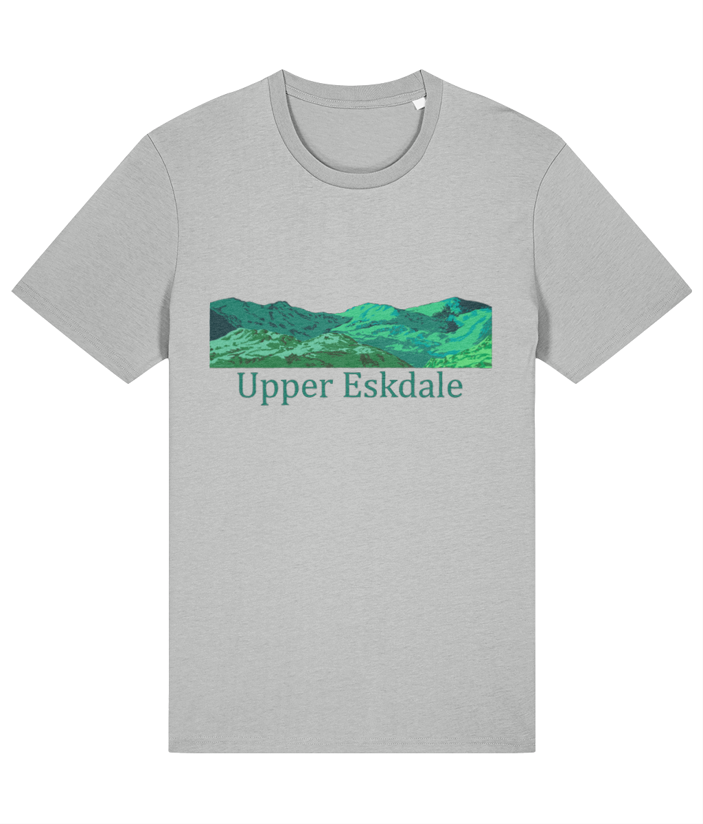 Lake District Men's T-Shirt Upper Eskdale, Front, Heather Grey