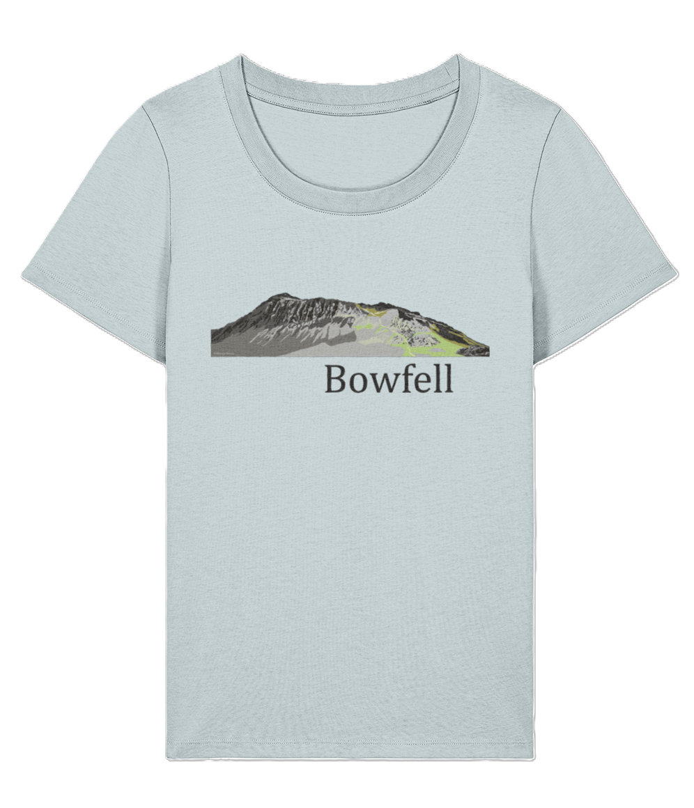 Lake District Women's T-Shirt Bowfell, Front, Blue Ice