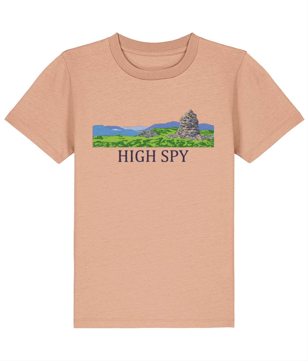 Lake District Kid's T-Shirt High Spy, Front, Fraiche Peche