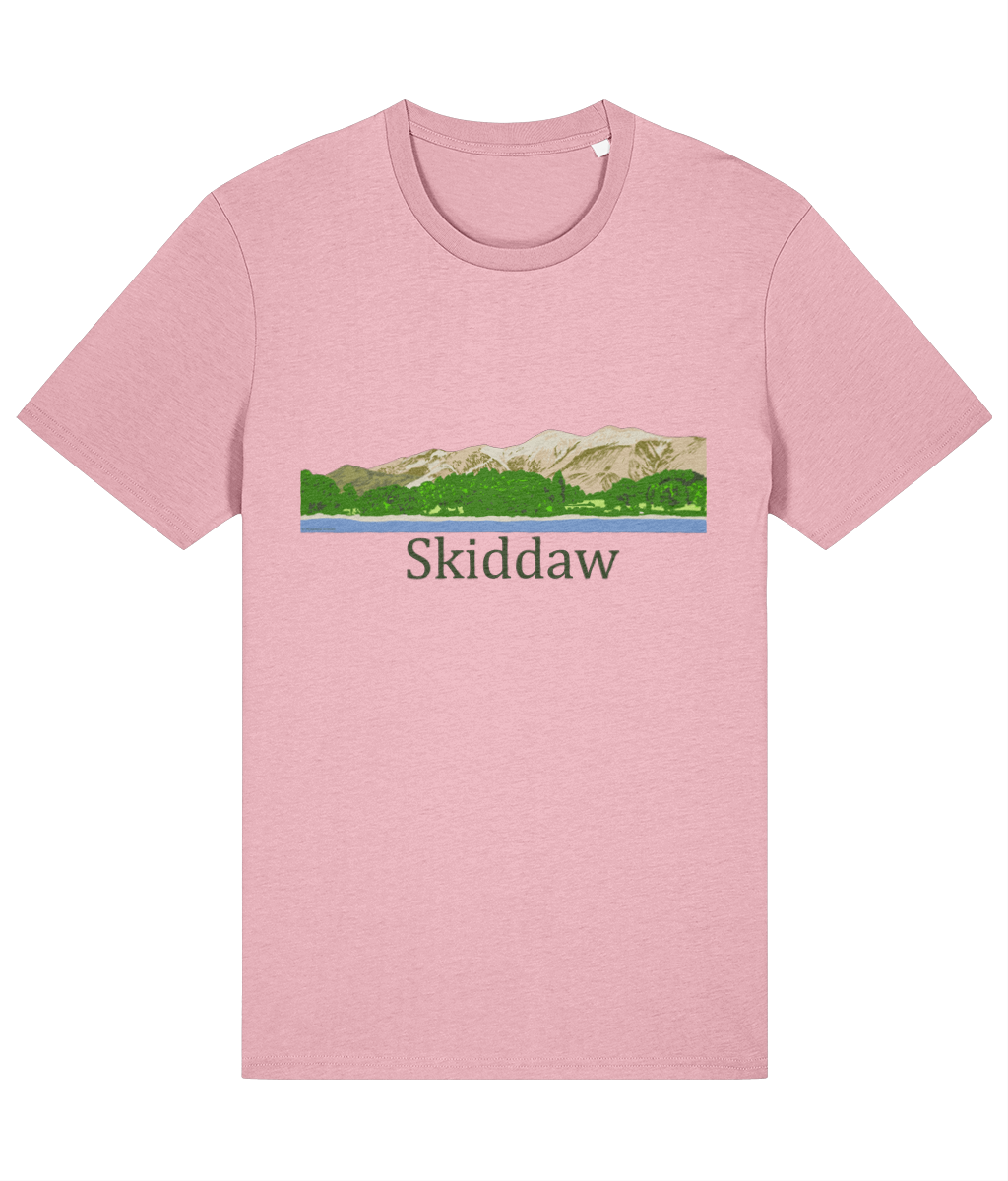 Lake District Men's T-Shirt Skiddaw, Front,  Cotton Pink