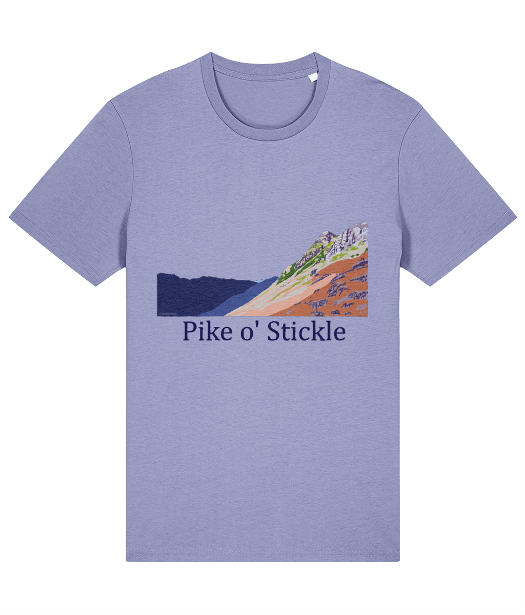 Lake District, Men's T-Shirt Pike O'Stickle, Front, Violet