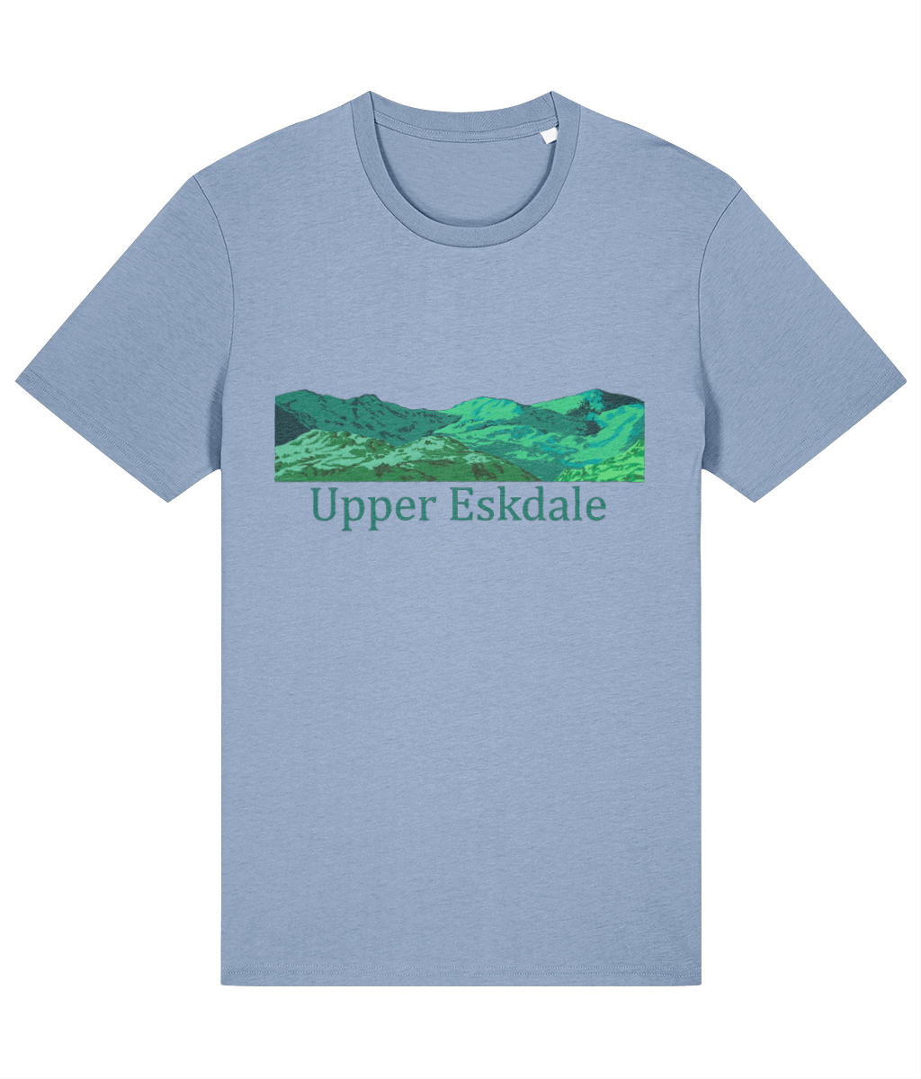 Lake District Men's T-Shirt Upper Eskdale, Front, Sky Blue