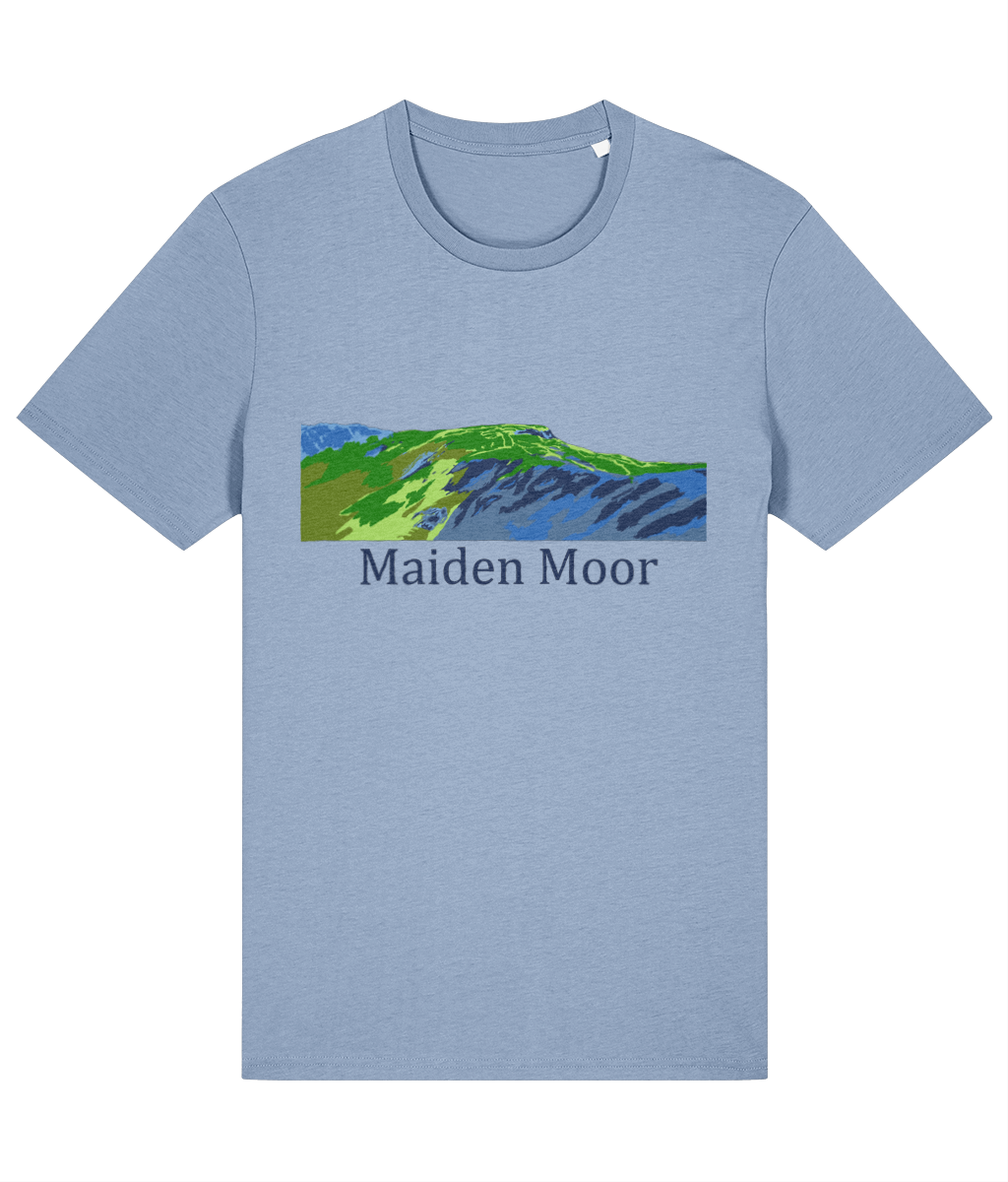 Lake District Men's T-Shirt Maiden Moor, Front, Sky Blue