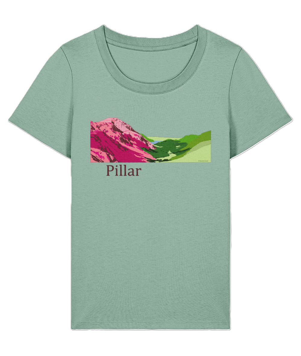 Lake District, Women's T-Shirt Pillar, Front, Aloe