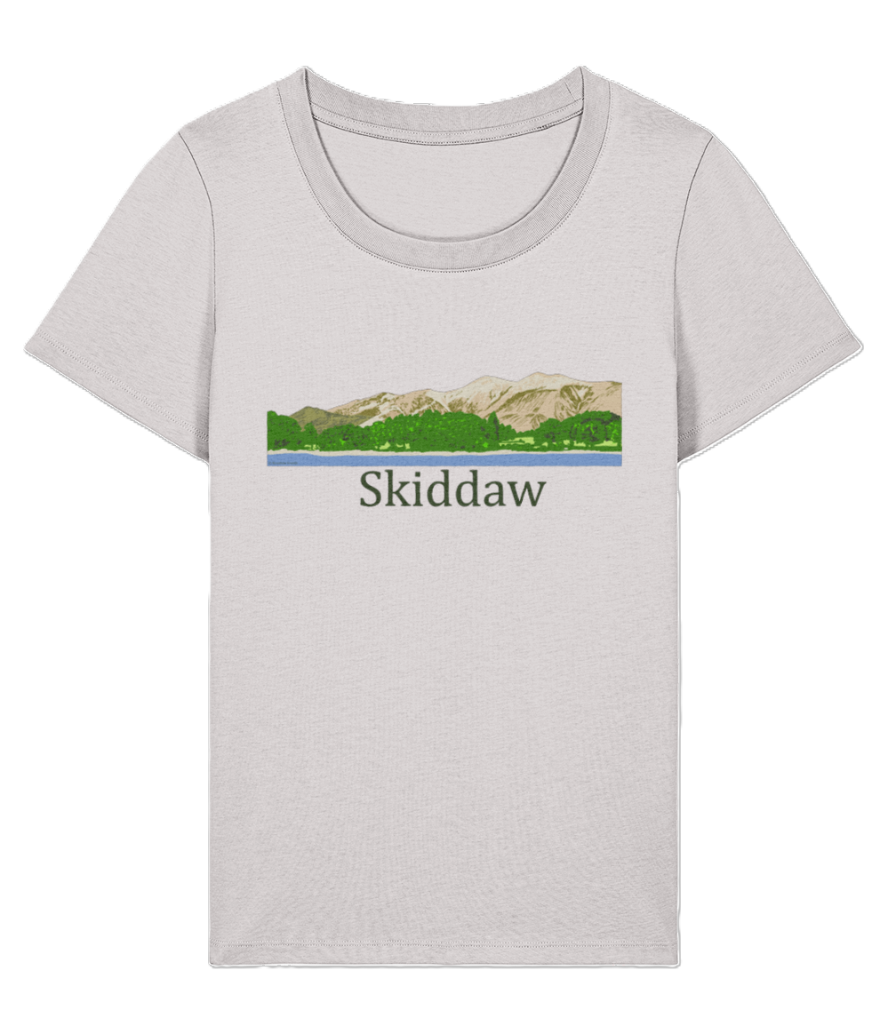 Lake District Women's T-Shirt Skiddaw, Front, Cool Heather Grey