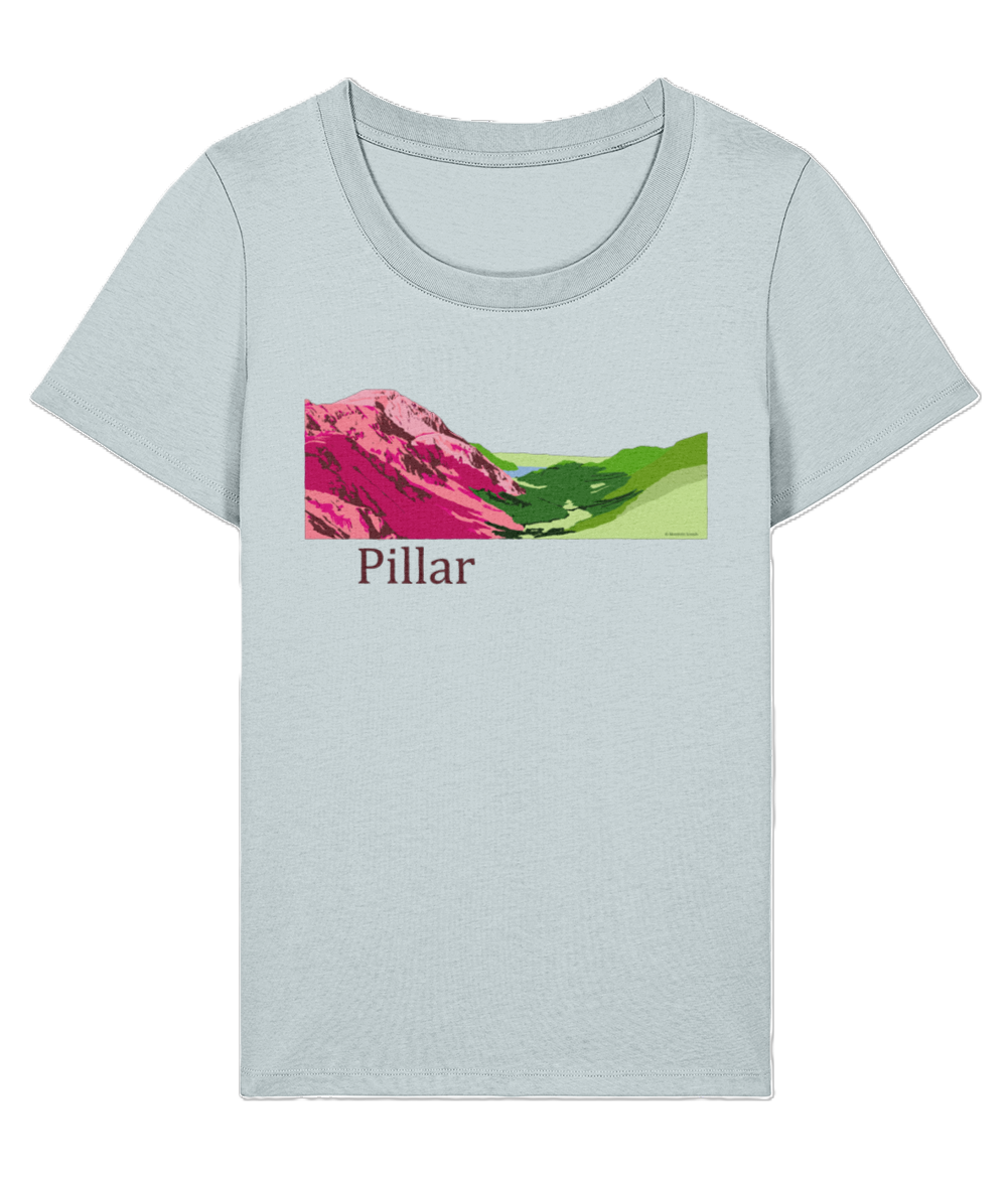 Lake District, Women's T-Shirt Pillar, Front, Blue Ice