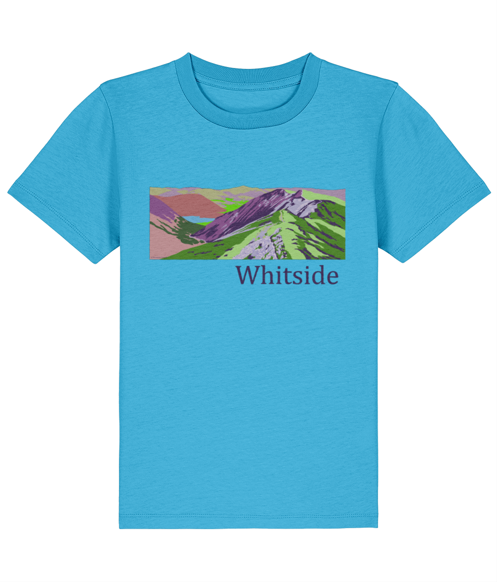 Lake District Kid's T-Shirt Whiteside, Front, Aqua Blue