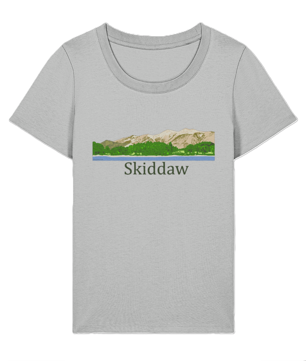 Lake District Women's T-Shirt Skiddaw, Front, Heather Grey