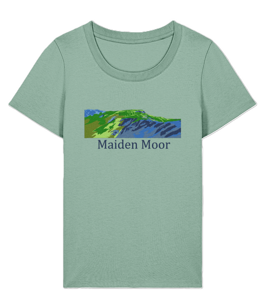 Lake District Women's T-Shirt Maiden Moor, Front, Aloe