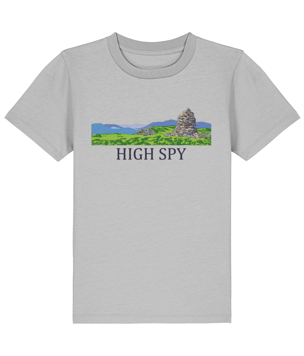 Lake District Kid's T-Shirt High Spy, Front, Heather Grey