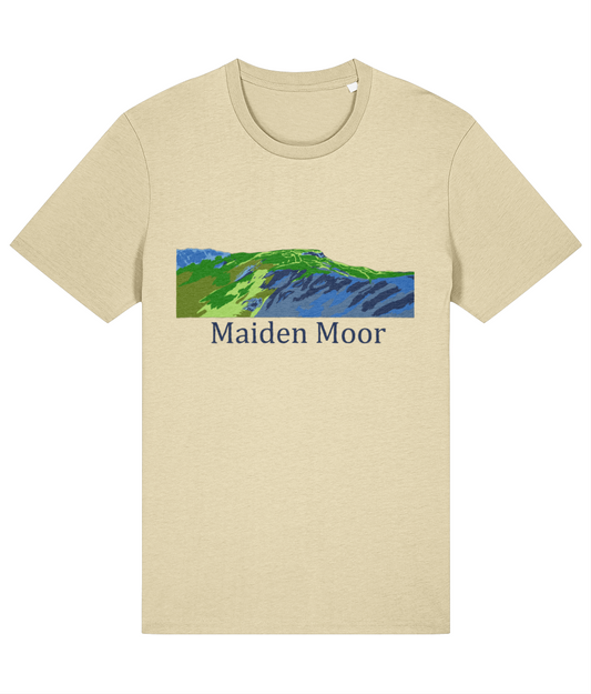 Lake District Men's T-Shirt Maiden Moor, Front, Butter