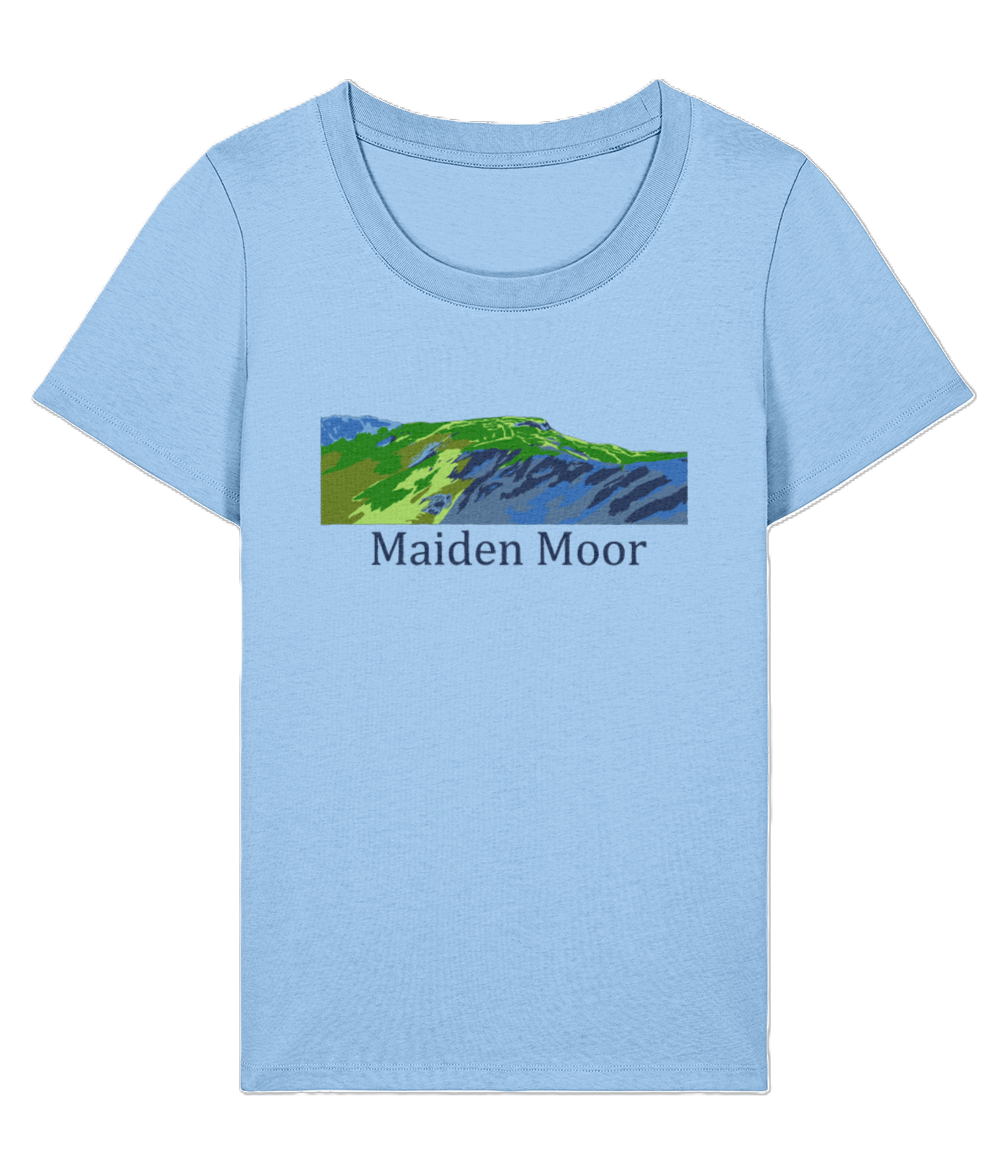 Lake District Women's T-Shirt Maiden Moor, Front, Blue Soul