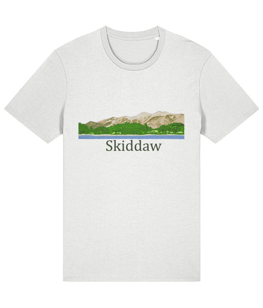 Lake District Men's T-Shirt Skiddaw, Front, White