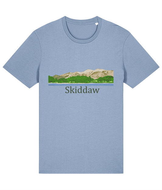 Lake District Men's T-Shirt Skiddaw, Front,  Sky Blue