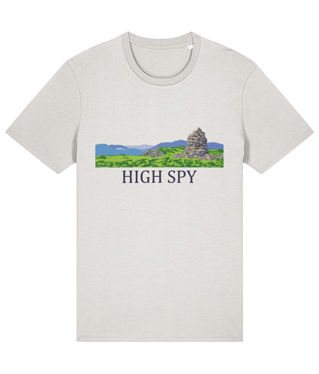 Lake District Men's T-Shirt High Spy, Front, Vintage White