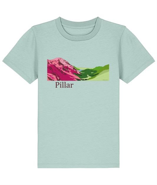 Lake District, Kid's T-Shirt Pillar, Front, Caribbean Blue