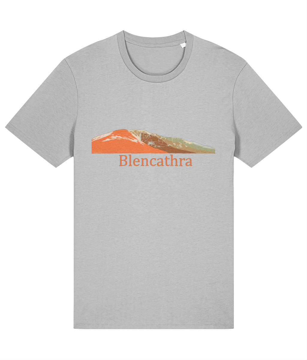 Lake District Men's T-Shirt Blencathra, Front, Heather Grey