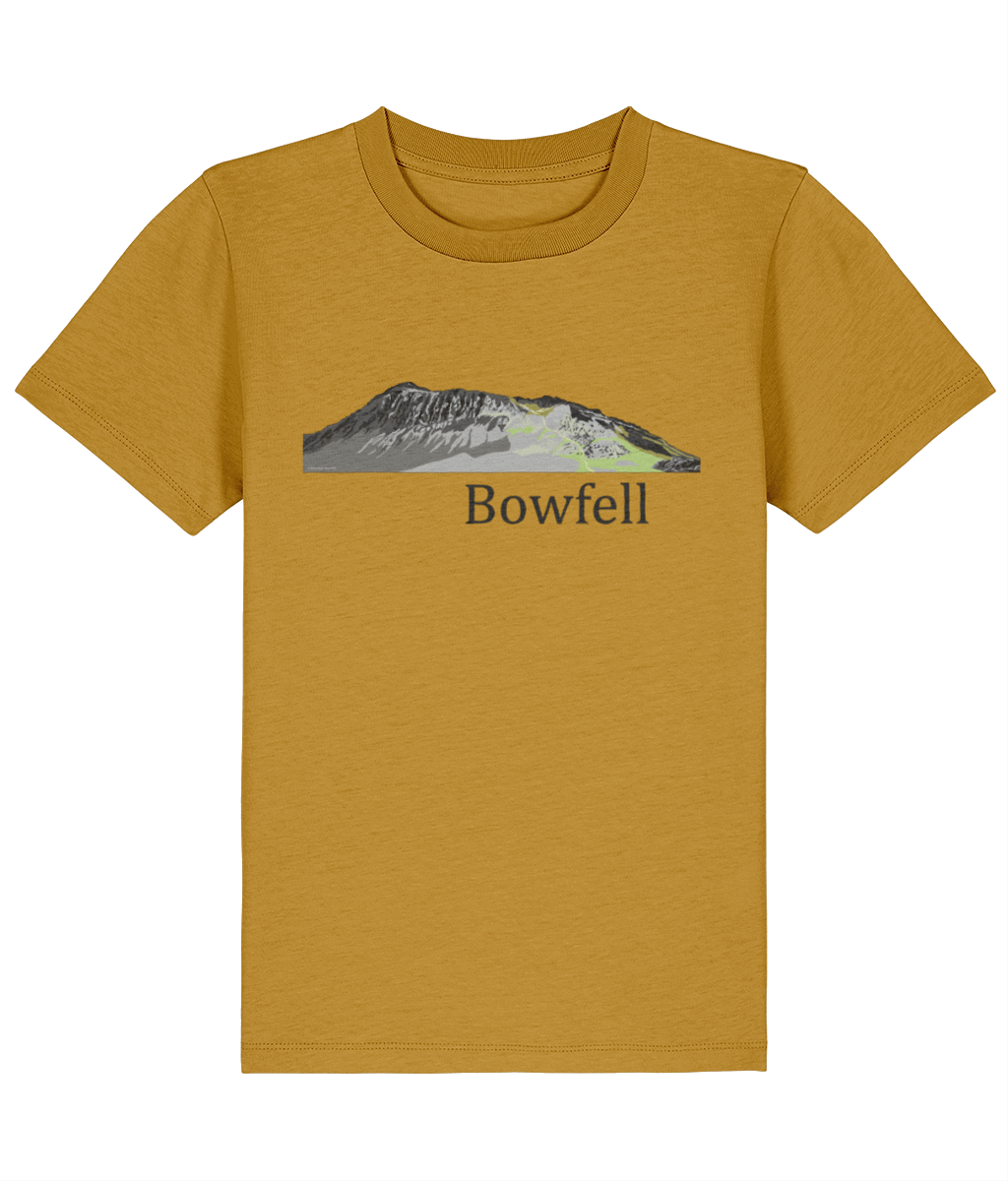 Lake District Kids's T-Shirt Bowfell, Front, Ochre