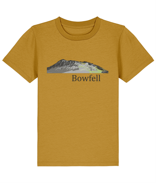 Lake District Kids's T-Shirt Bowfell, Front, Ochre