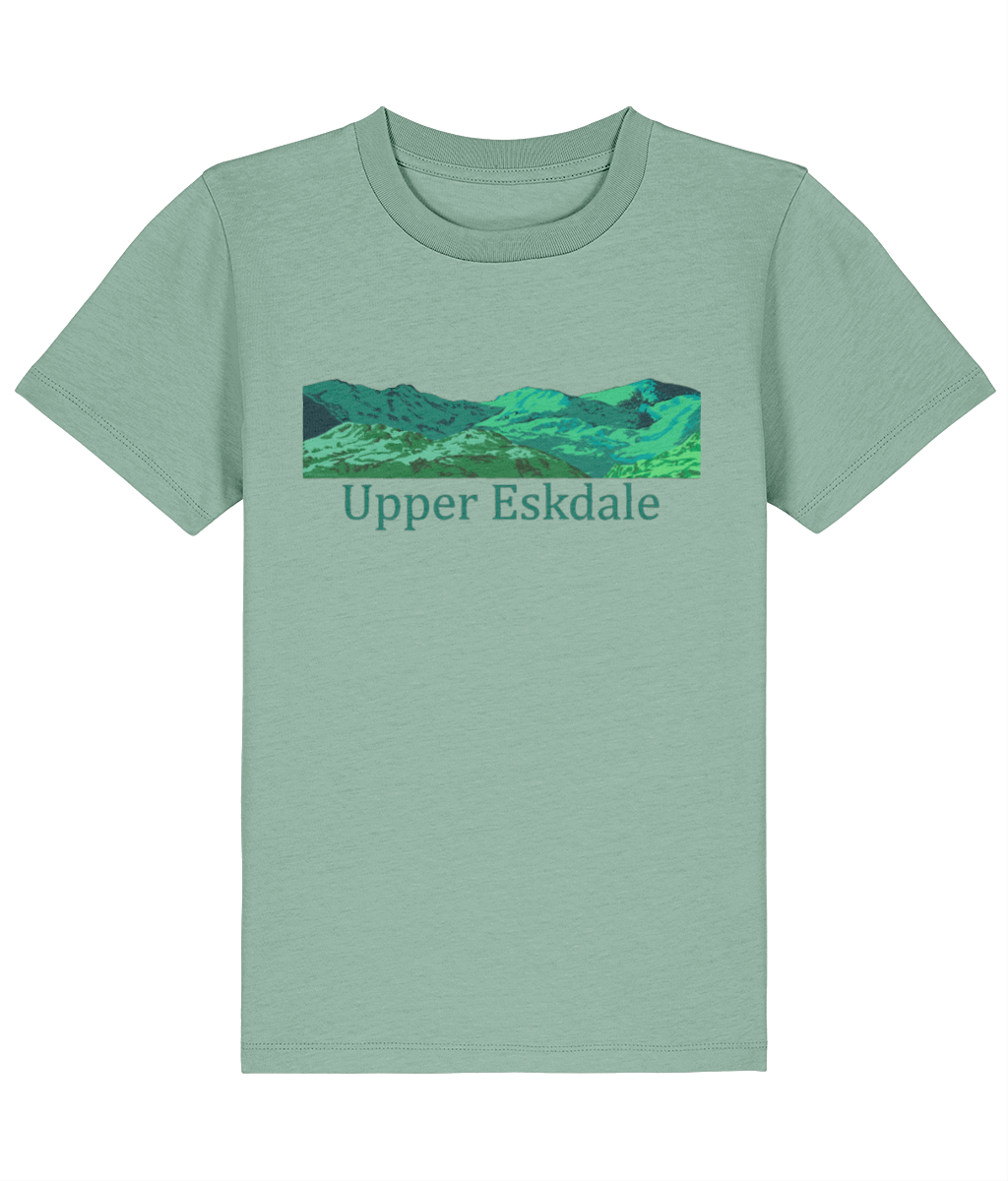 Lake District Kid's T-Shirt Upper Eskdale, Front, Aloe