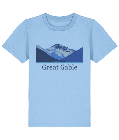 Lake District, Kid's T-Shirt Great Gable, Front, Blue Soul