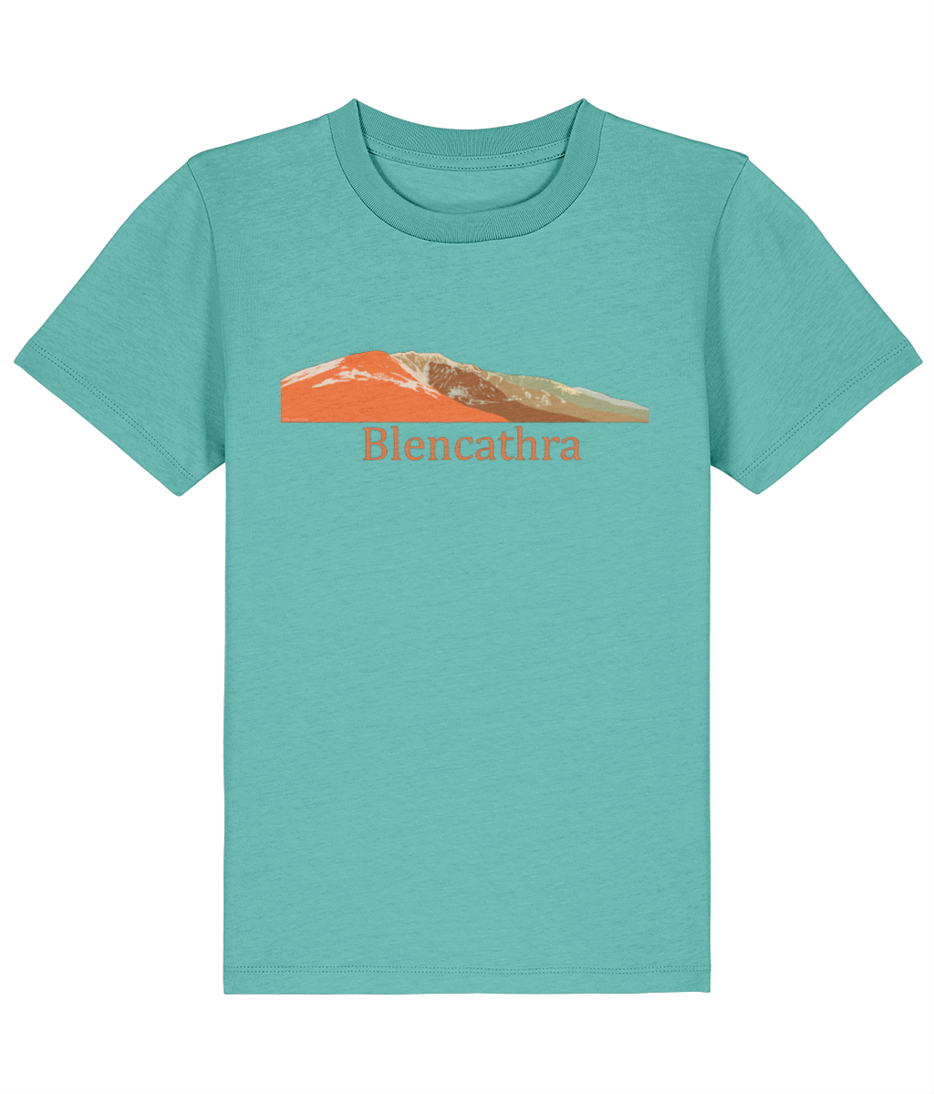 Lake District Kid's T-Shirt Blencathra, Front, Pool Blue