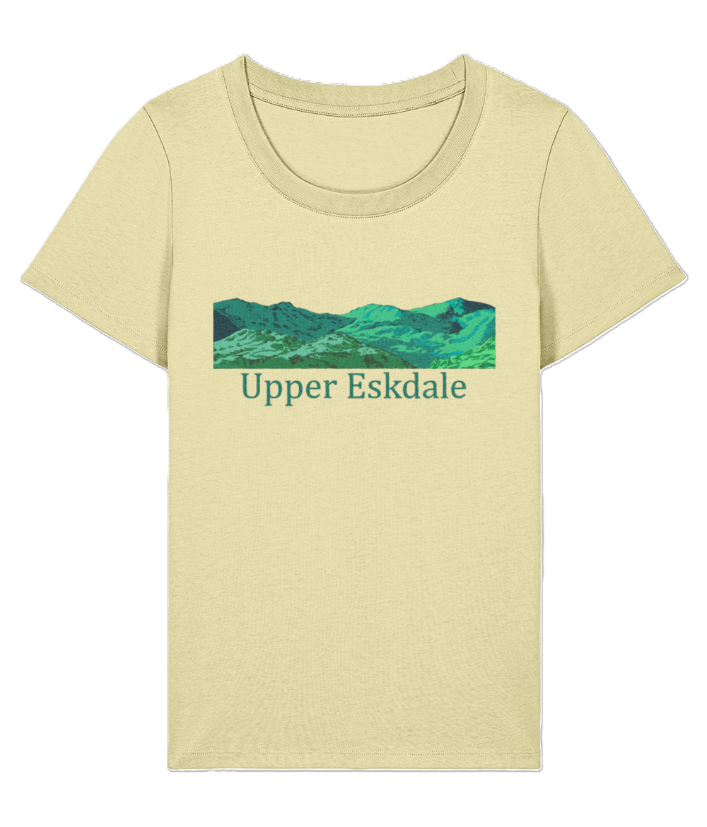 Lake District Women's T-Shirt Upper Eskdale, Front, Lemon Sorbet