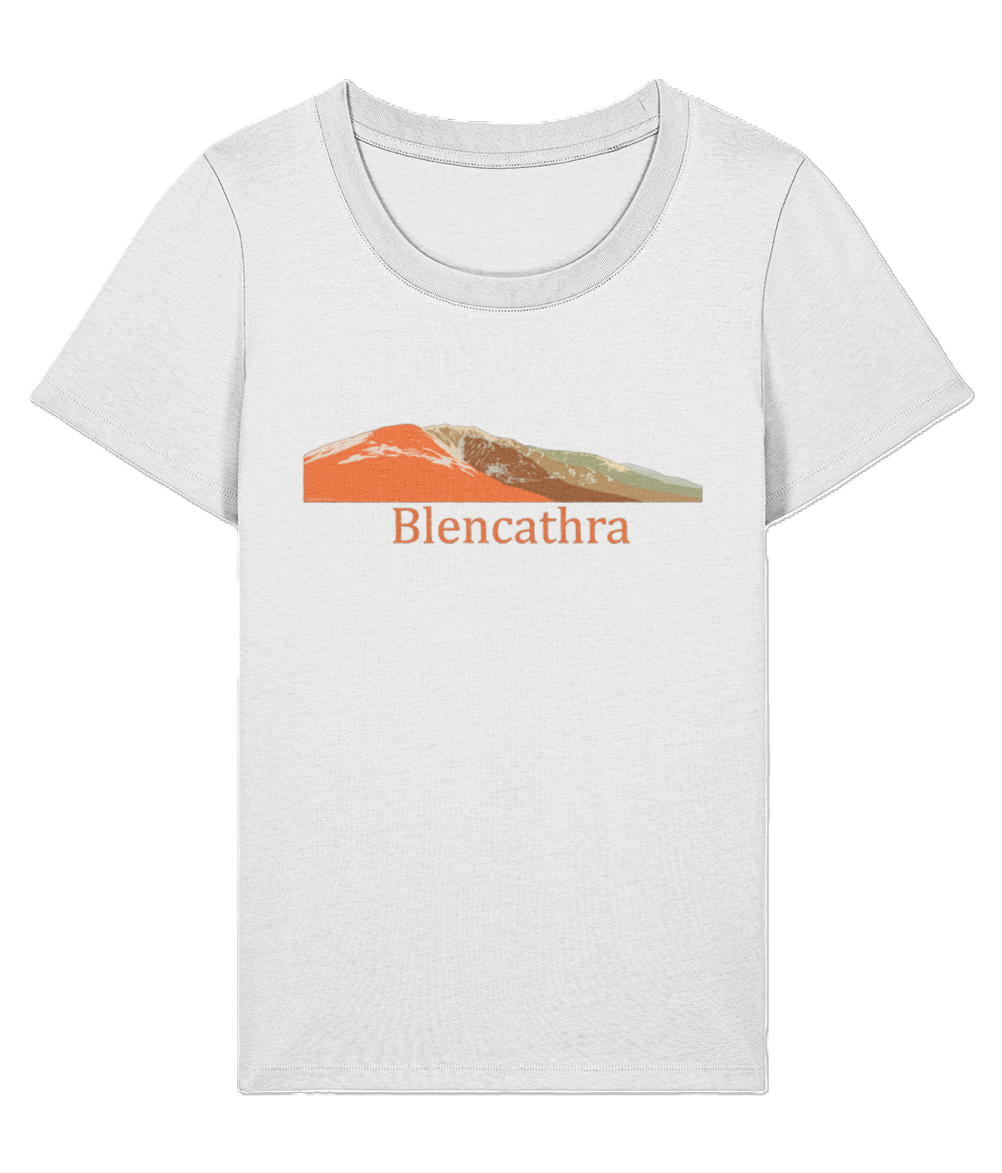 Lake District Women's T-Shirt Blencathra, Front, White